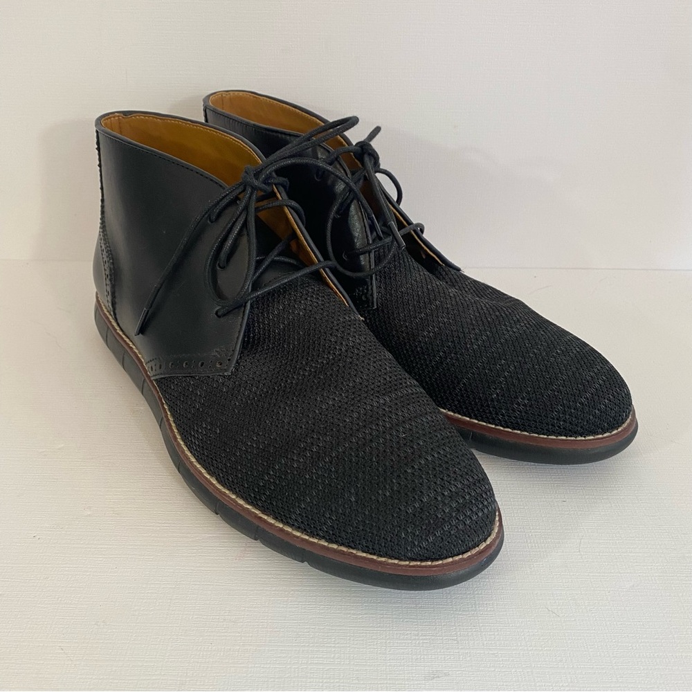 Johnston & Murphy Holden Chukka boot lace up black sheepskin leather memory foam